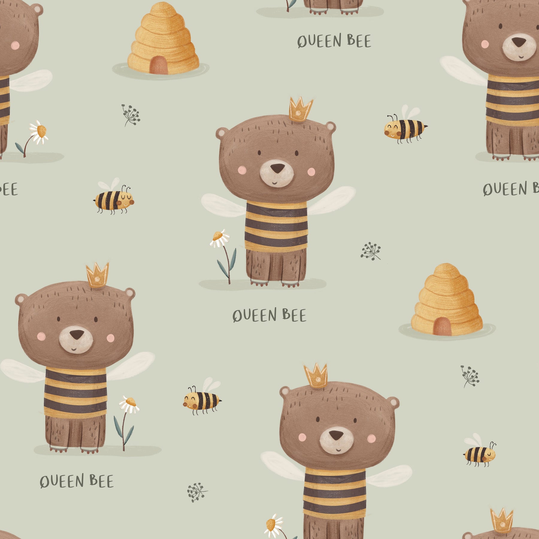 Bienenkönigin-Bären Salbei – Muster 008_024_02
