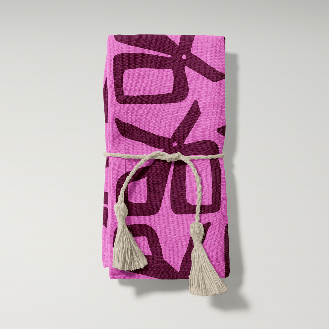 Bedruckte Serviette mit Quaste in Pink – Servietten bedrucken bei mmooi